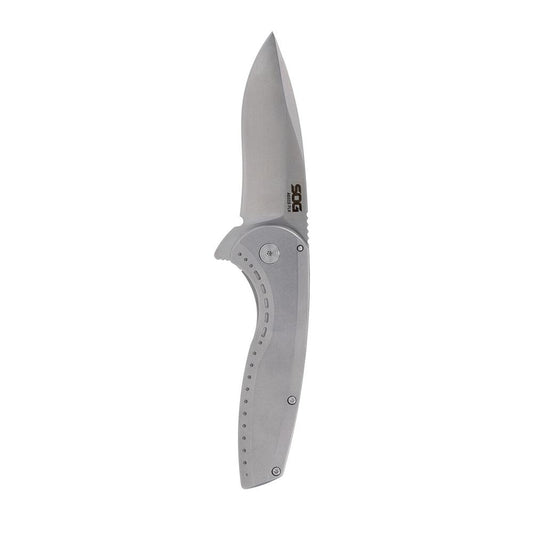 Sog Specialty Knives Knives Sog Specialty Knives  SOG Knives Aegis FLK 2.0 Folding Knife 3-1/4" Drop Point Blade Silver Blister