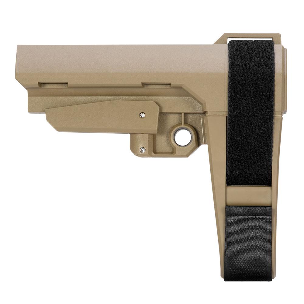 SB Tactical Chassis &amp; Stocks SB Tactical SB Tactical SBA3 Pistol Stabilizing Brace 5-Position Adjustable FDE