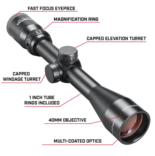 Tasco Centerfire Scopes Tasco TASCO 4-12x40 Sportsman Plus Rifle Scope 4-12x40 1" SFP Black