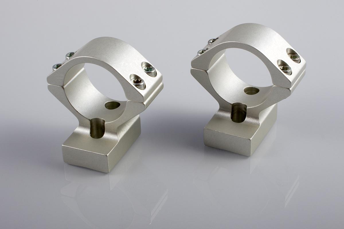 Talley Mounting Systems Scope Rings Talley Mounting Systems Talley Lightweight Alloy Mount Combo - Silver 1" - High Savage With Accutrigger Stevens 200 Stiller Predator Ruger American SA