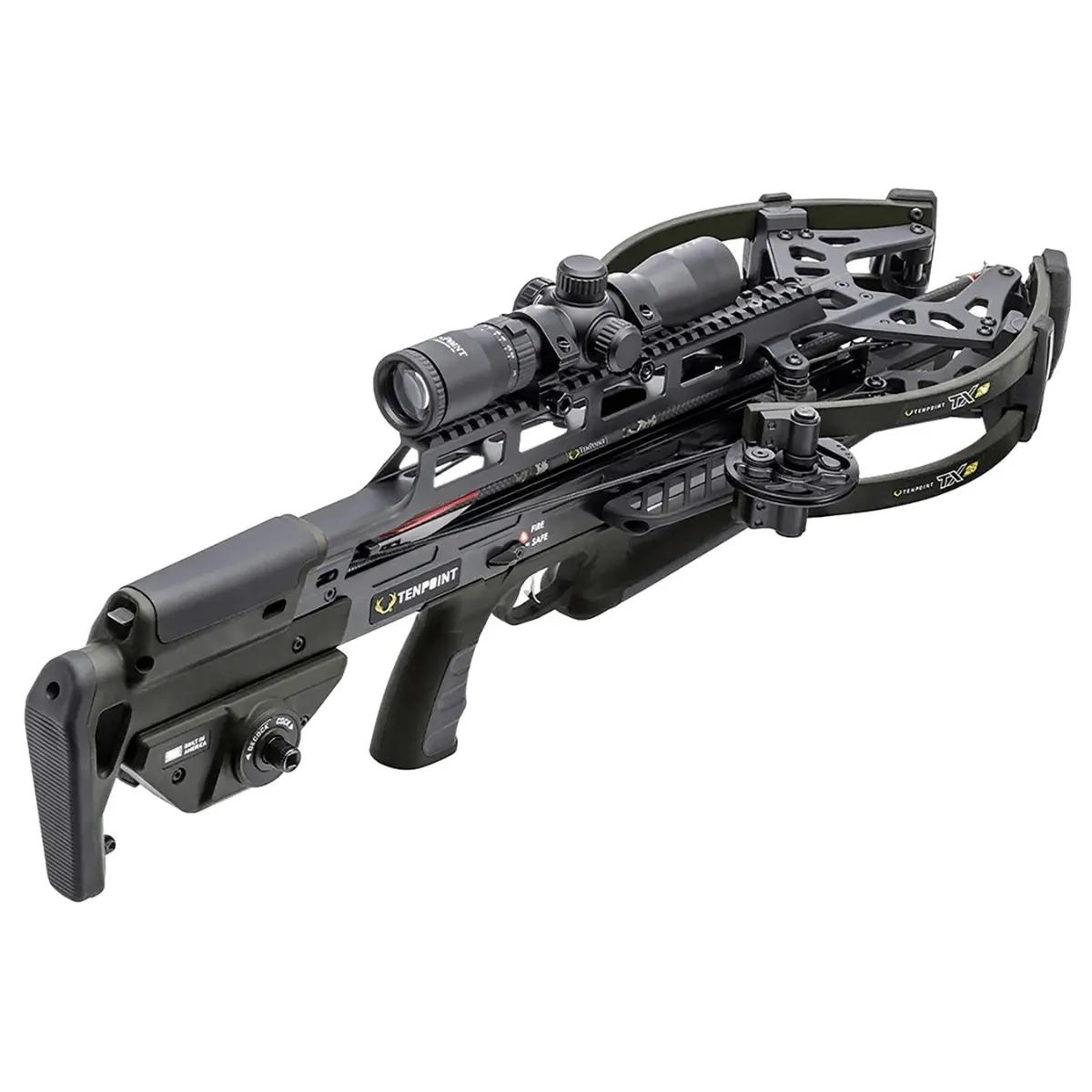 Tenpoint Crossbow Technologies Crossbows Tenpoint Crossbow Technologies Tenpoint TRX 26 Compact Reverse-Draw Crossbow ACUslide MAXX RangeMaster 100 Scope Black