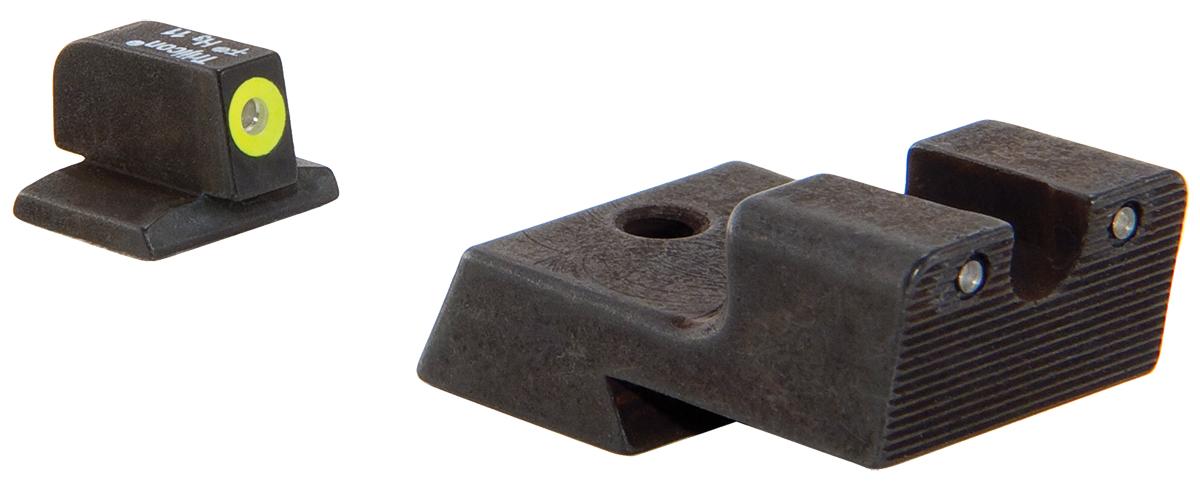 Trijicon Night Sights Trijicon Trijicon 1911 Novak Cut HD Night Sight Set - Yellow Front Outline