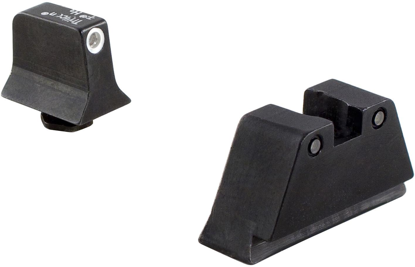 Trijicon Night Sights Trijicon Trijicon Bright & Tough Night Sight Suppressor Night Sight Set for Glock - White Front/Black Rear with Green Lamps