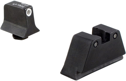 Trijicon Night Sights Trijicon Trijicon Bright & Tough Night Sight Suppressor Night Sight Set for Glock - White Front/Black Rear with Green Lamps