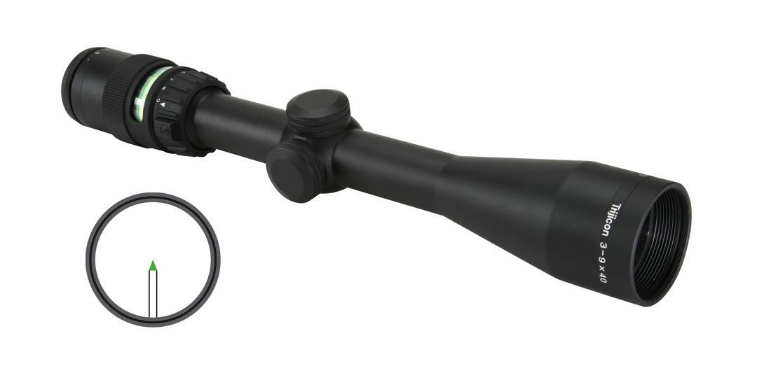 Trijicon Centerfire Scopes Trijicon Trijicon Accupoint Rifle Scope - 3-9x40mm Green Triangle Post Reticle With BAC 33.8-11.3' FOV 3.6-3.2" ER Matte