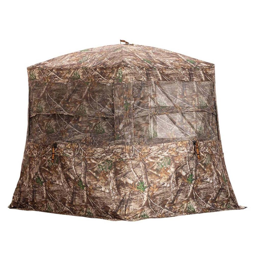 Rhino Blinds Ground Blinds Rhino Blinds Right Handino Blinds Low Hub Pro FD Ground Blind Realtree Edge