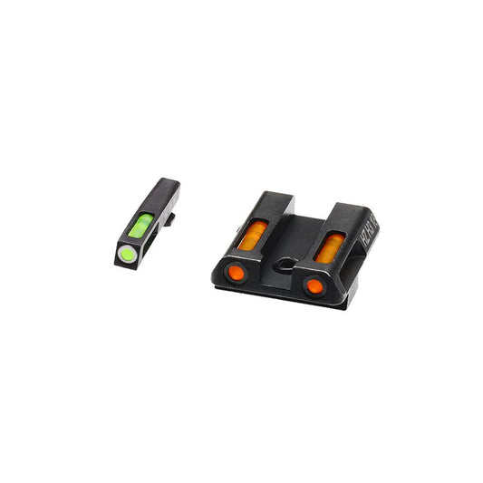 Hiviz Fiber Optic Sights Hiviz HIVIZ LiteWave H3 sight Orange/Green LitePipe/White front ring fits Glock models 42 and 43 43X and 48