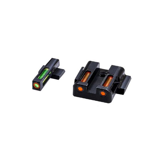 Hiviz Night Sights Hiviz HIVIZ Litewave H3 Tritium/Litepipe Handgun Sight Set for S&W M&P Green with Orange Ring Front Orange Rear