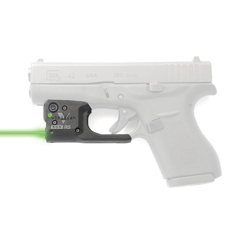 Viridian Green Laser Laser Sights Viridian Green Laser Viridian Reactor R5 Gen 2 Green Laser Sight for Glock 42 With Ambidextrous IWB Holster