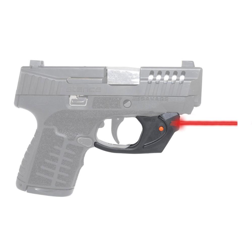 Viridian Green Laser Optics|Laser Sights Viridian Green Laser Viridian E Series Red Laser Black Savage Stance With Kydex Holster IWB Right Hand