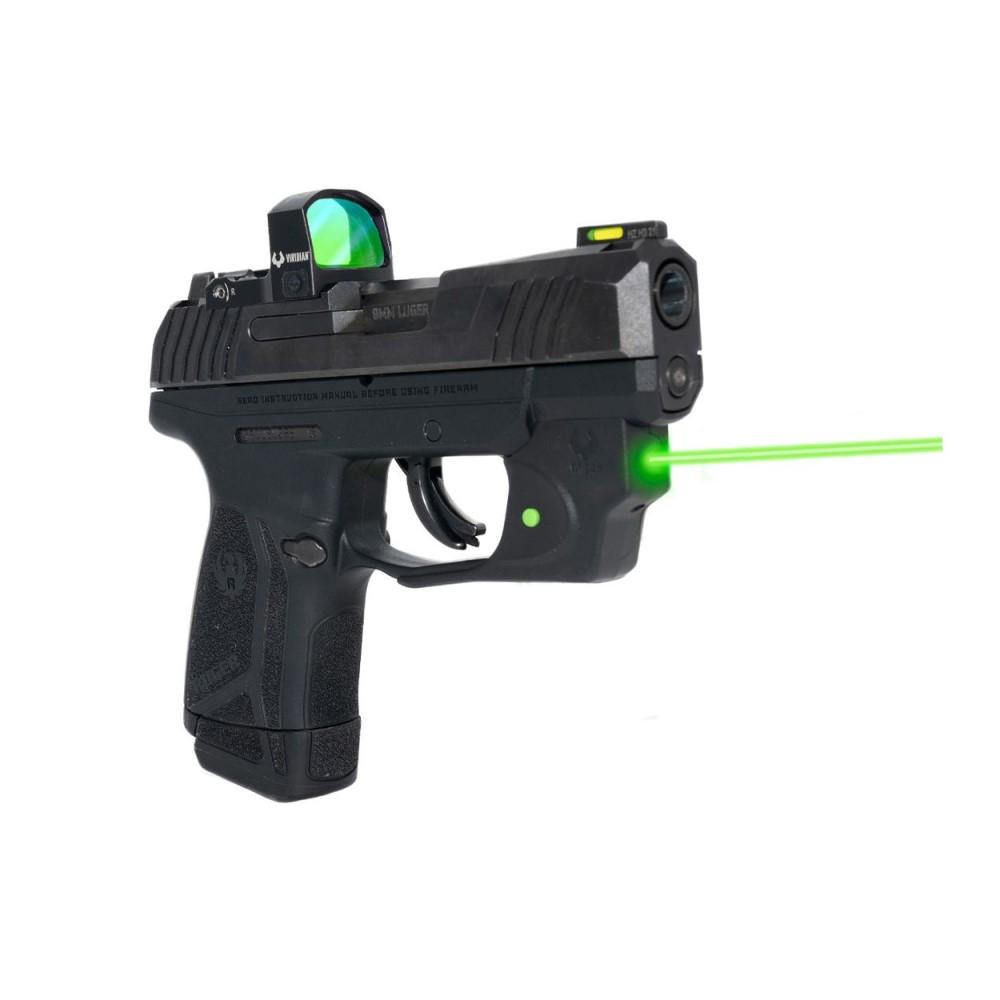 Viridian Green Laser Laser Sights Viridian Green Laser Viridian E Series Green Laser Black Ruger MAX-9 With Kydex Holster IWB Right Hand