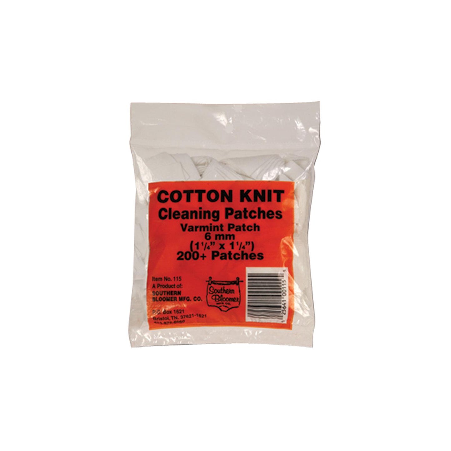 Southern Bloomer Mfg. Co. Gun Cleaning Jags Patch Holders &amp; Patches Southern Bloomer Mfg. Co. Southern Bloomer 6mm Cleaning Patches 200/Pack