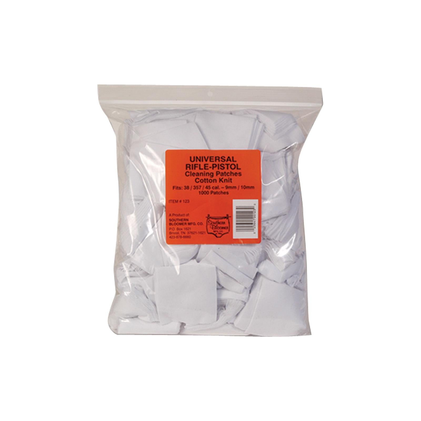 Southern Bloomer Mfg. Co. Gun Cleaning Jags Patch Holders &amp; Patches Southern Bloomer Mfg. Co. Southern Bloomer Universal Rifle/Pistol Cotton Knit Cleaning Patches 1000/Pack