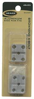 Weaver Bases &amp; Mounts by Gun Make &amp; Model Weaver Weaver 2-Piece (Pairs) Top Mount Aluminum Scope Base - Silver - Browning X-Bolt