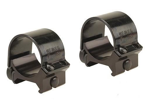 Weaver Scope Rings Weaver Weaver Detachable Top Mount Aluminum Scope Rings 1" Low - Gloss Black