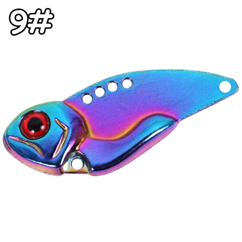 Zinc Alloy Vibrating VIB Laser Iron Plate Ship Fishing Luya Bait With Thickened Blood Trough Three Hooks