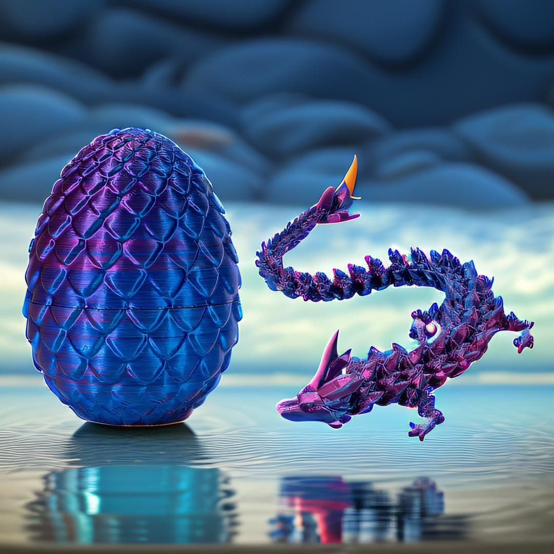 3D Printing Dragon Egg Divine Dragon Set