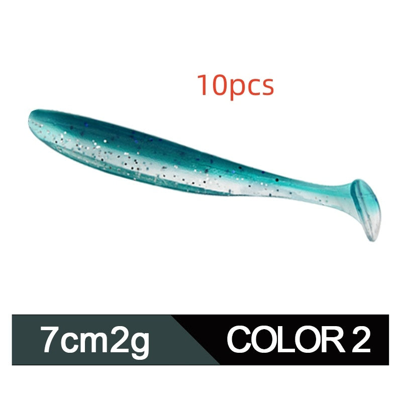 Soft Worm Mandarin Fish Topmouth Culter Lure Two-tone T Tail