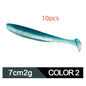 Soft Worm Mandarin Fish Topmouth Culter Lure Two-tone T Tail
