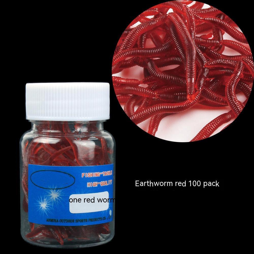 Soft Bait Fake Worm Mealworm Earthworm Red Bottled Bionic Lure