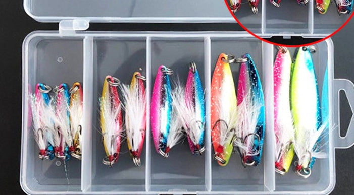 Small Five Grid 3g Colorful Spoon Shaped Horse Mouth Sequins Set Fish Bait