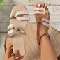 Foreign Trade Large Size Flat Bottom Sandals All-match Asymmetric