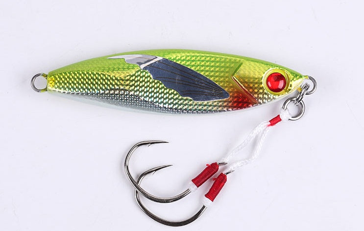 Laser Luminous Double Hook Slow Shake Iron Plate Bait Lead Fish