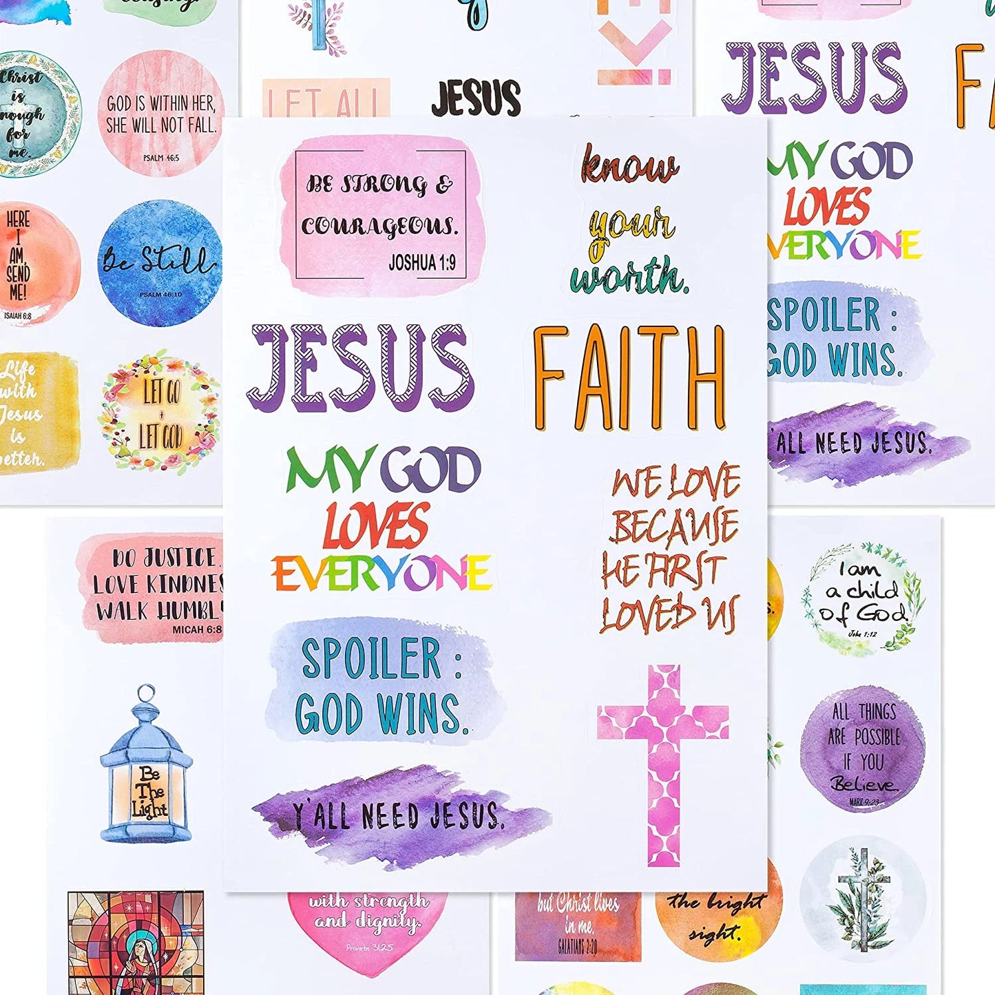 Mr. Pen- Christian Stickers, 49 Pcs, Religious Stickers, Jesus Stickers, Bible Stickers, Assorted Color