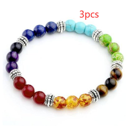 Agate molten rock 8mm energy volcanic stone chakra colorful beads bracelet string