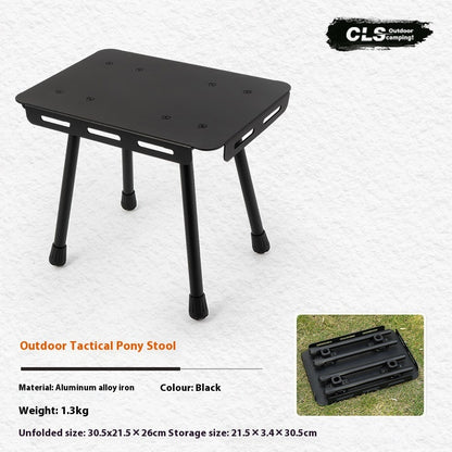 CLS Outdoor Dual Use Mini Folding Table Camping Stool