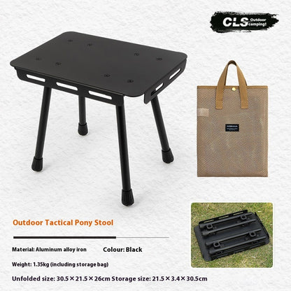 CLS Outdoor Dual Use Mini Folding Table Camping Stool