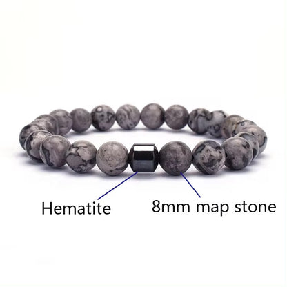 Natural Gemstone Bracelet Vintage Stone Beads Men Women Jewelry