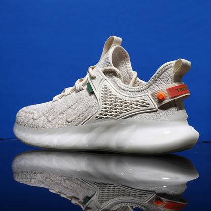 Men'S Flying Woven Running Shoes Fashion Sports Shoes Summer Style Flame Bottom Popcorn Casual Trendy Shoes