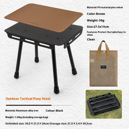 CLS Outdoor Dual Use Mini Folding Table Camping Stool