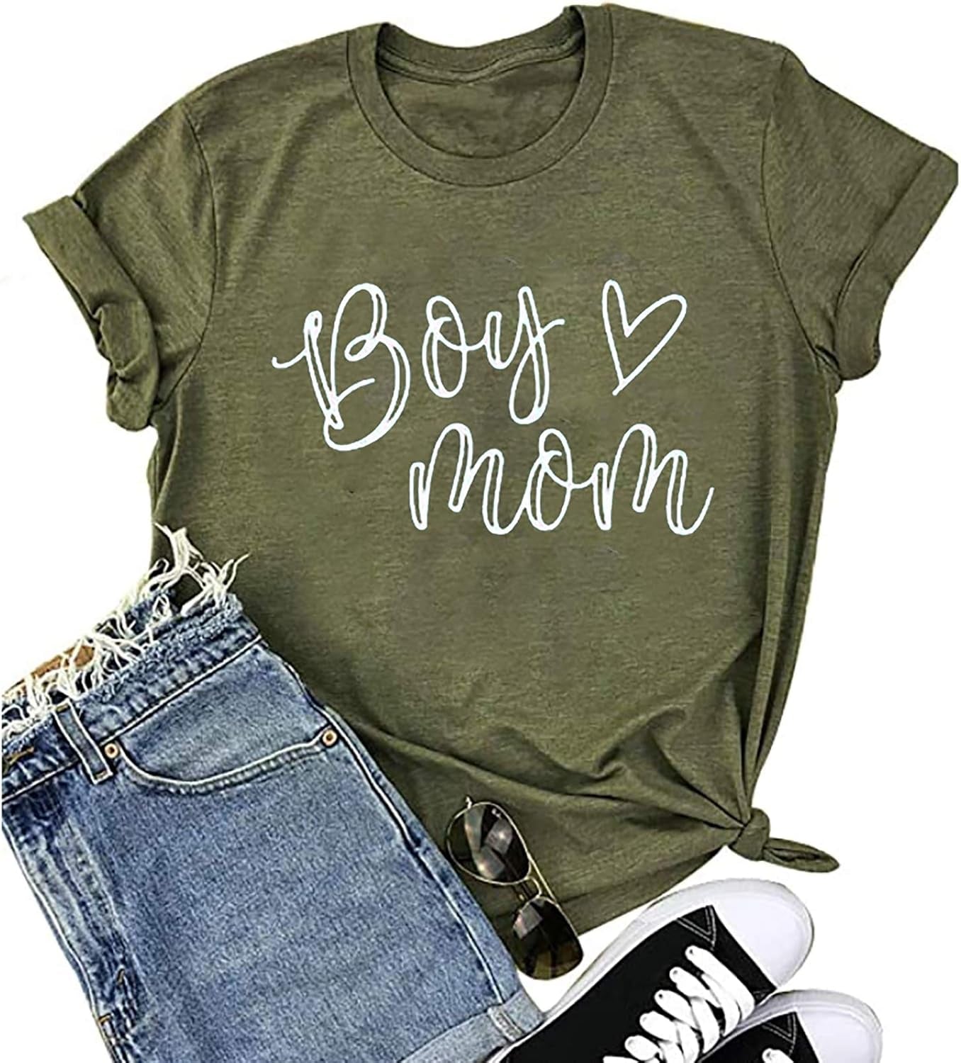 Boy Mom Shirt for Women Mom Shirts Mother Gifts T Shirt Mom of Boys Funny Tops Tees