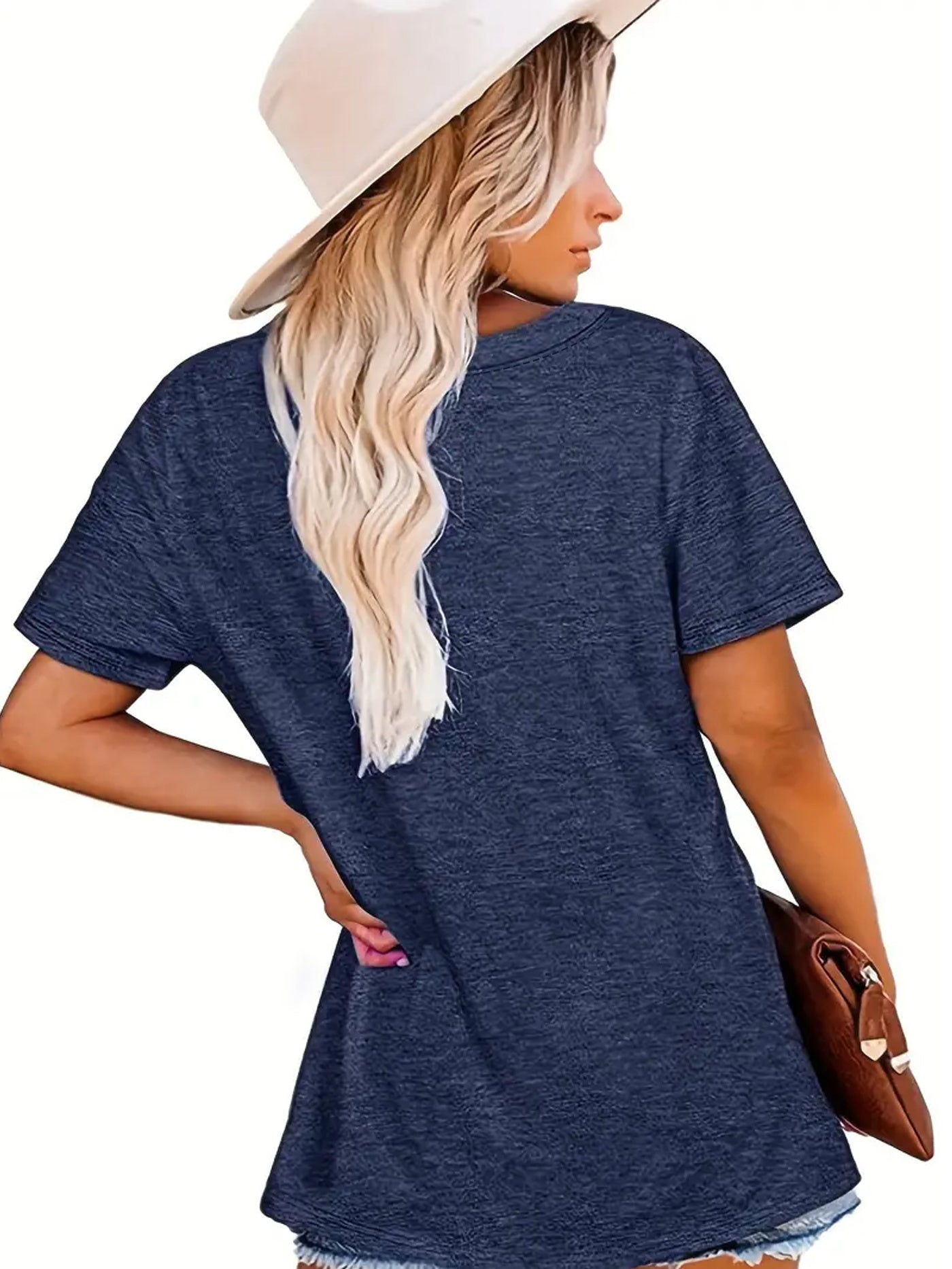 American Flag - Printed Round Neck T-Shirt Casual And Loose - Daily Wear - Women's Clothing