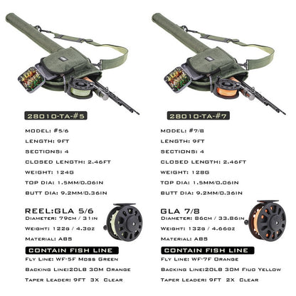 Canvas Portable Fly Fishing Rod Bag Reel Combo With Carry Case