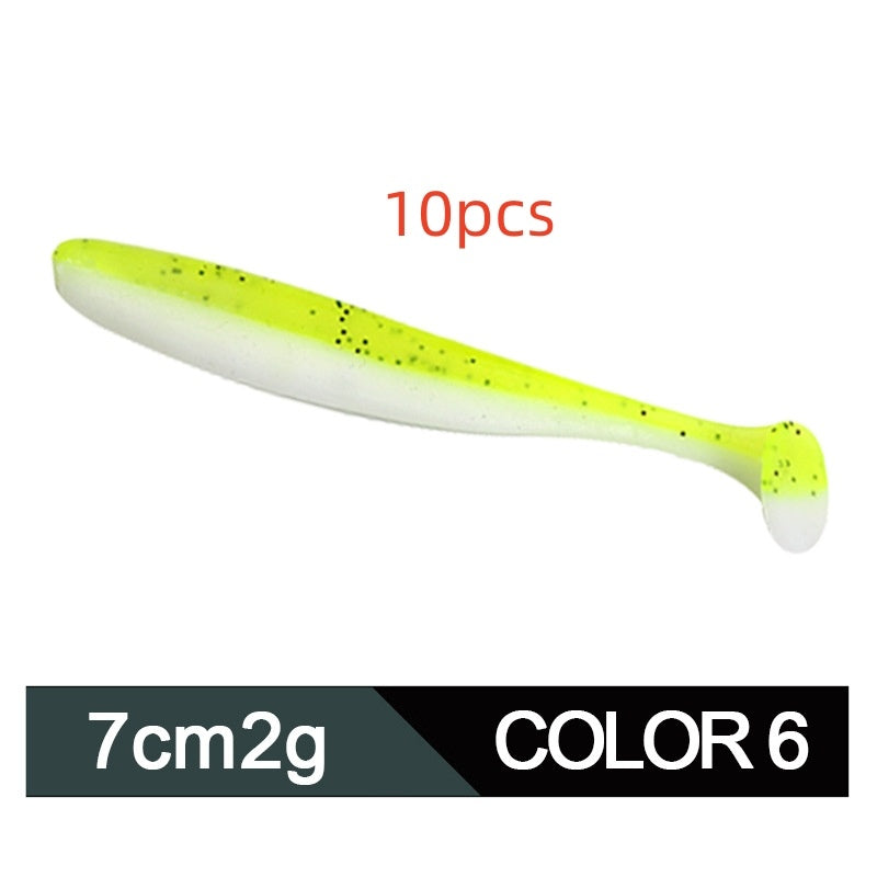 Soft Worm Mandarin Fish Topmouth Culter Lure Two-tone T Tail