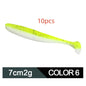 Soft Worm Mandarin Fish Topmouth Culter Lure Two-tone T Tail