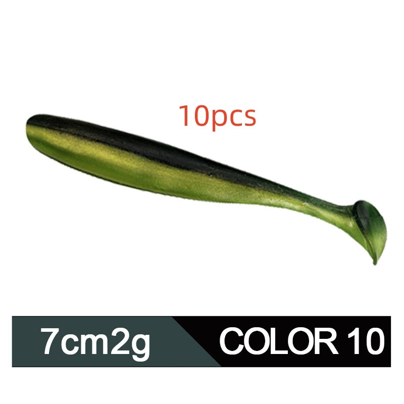 Soft Worm Mandarin Fish Topmouth Culter Lure Two-tone T Tail