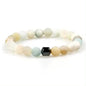 Natural Gemstone Bracelet Vintage Stone Beads Men Women Jewelry
