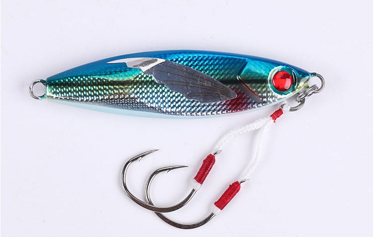Laser Luminous Double Hook Slow Shake Iron Plate Bait Lead Fish