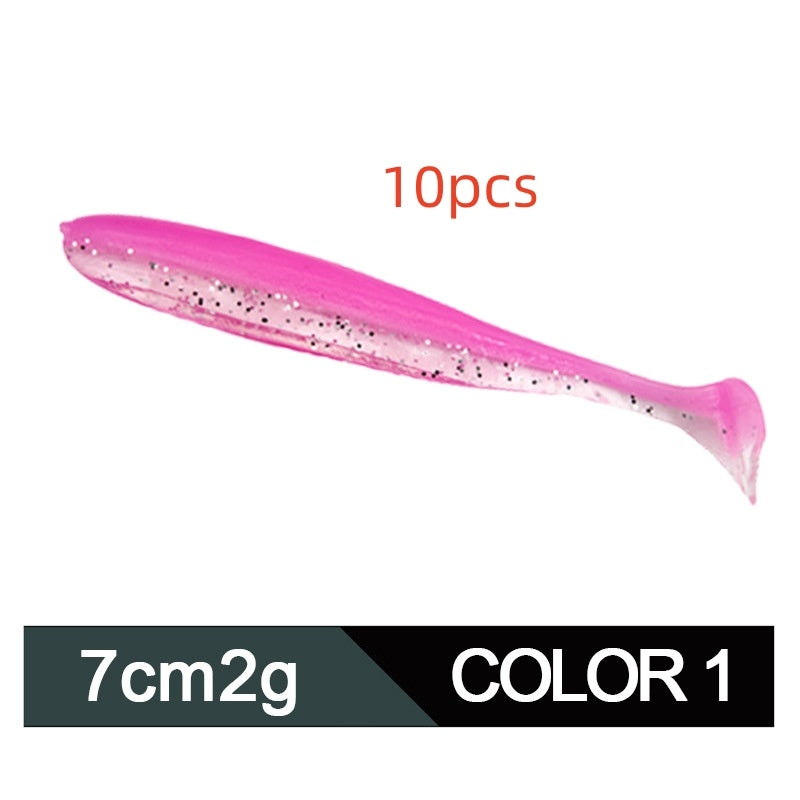 Soft Worm Mandarin Fish Topmouth Culter Lure Two-tone T Tail