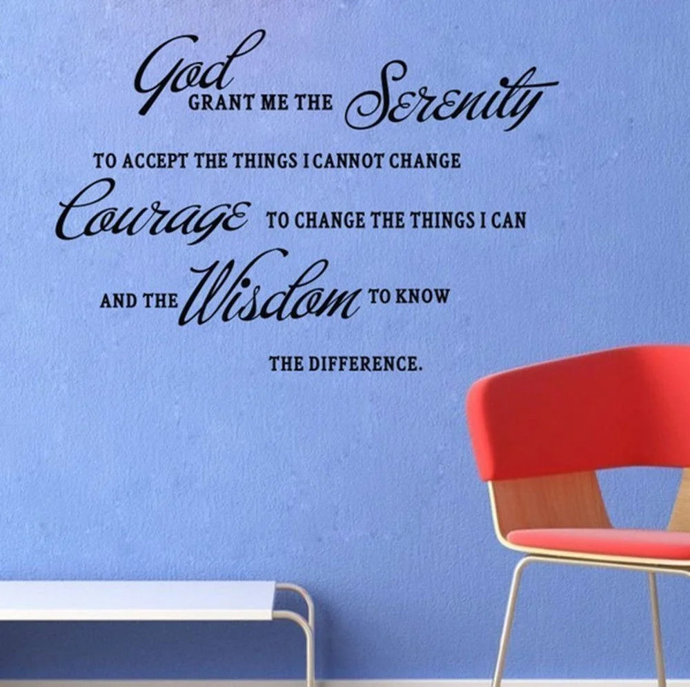 GOD Grant ME the Serenity Prayer Bible Art Quote Vinyl Wall Stickers Decal Décor