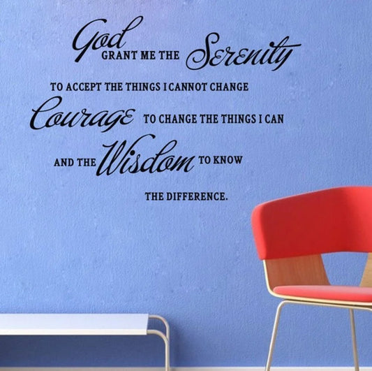 GOD Grant ME the Serenity Prayer Bible Art Quote Vinyl Wall Stickers Decal Décor