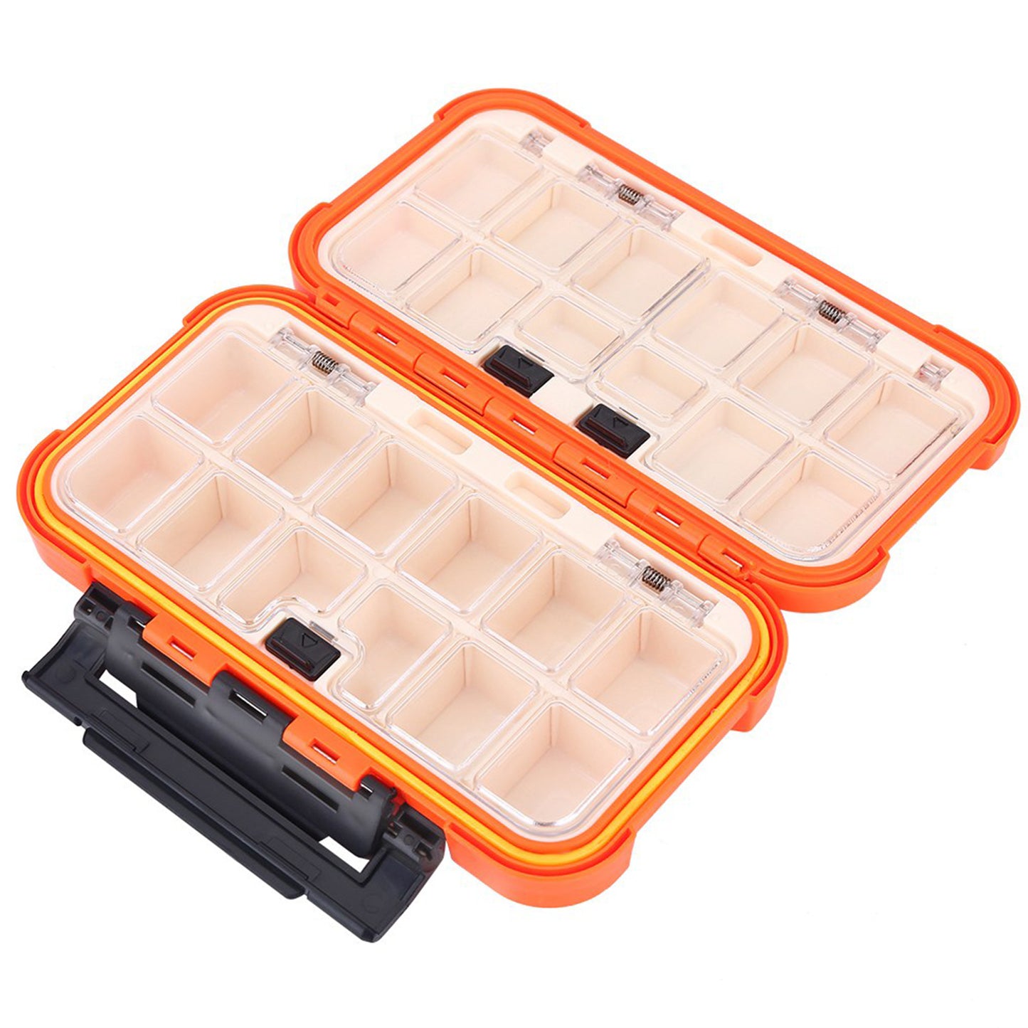 24 Slots Fishing Tackle Accessories Gear Equipment Storage Waterproof Box Orange