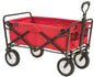 Mac Sports Heavy Duty Steel Frame Collapsible Folding 150 Pound Capacity Outdoor Camping Garden Utility Wagon Yard Cart, Red