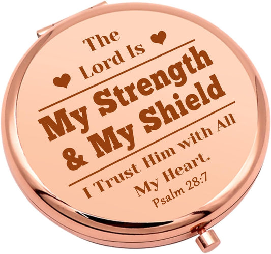 Religious Gifts for Women Christian Bible Verse Gifts Compact Makeup Mirror for Friends Baptism Present for Girl Inspirational Present Folding Makeup Mirror for Daughter Mom Birthday Graduation