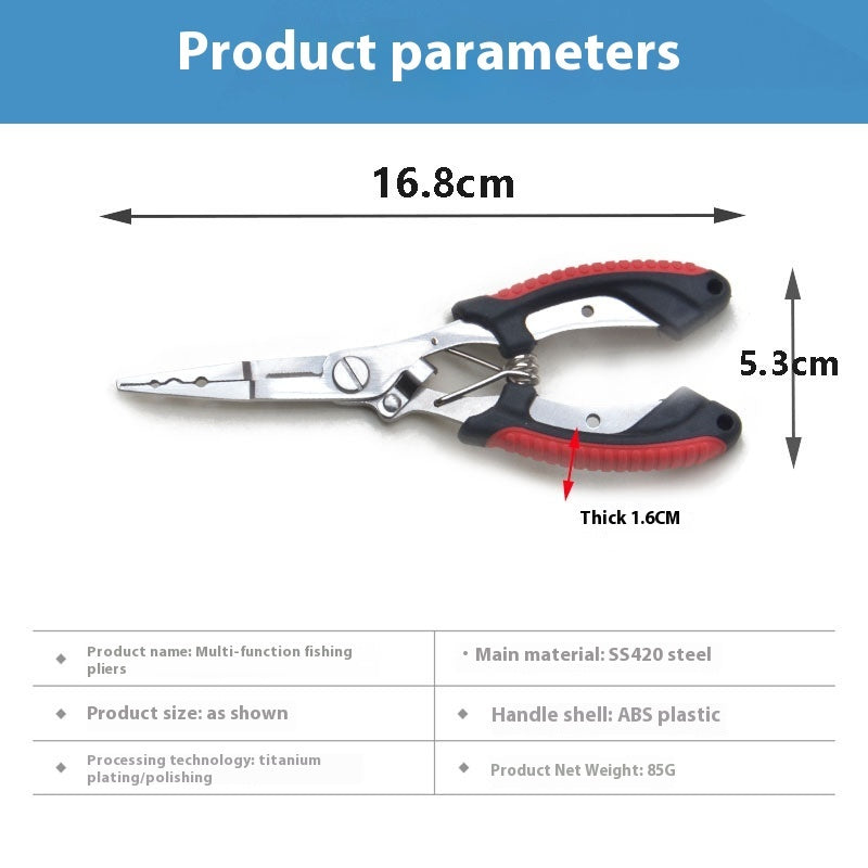 Medium Straight Mouth With Hook Multifunctional Fishing Pliers