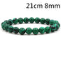Classic Black Matte Green Malachite Bracelets Suitable Women Men Elastic Strand Jewelry